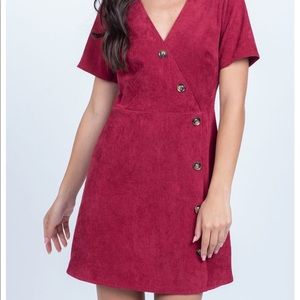 NWT Everly corduroy button-down dress - wine